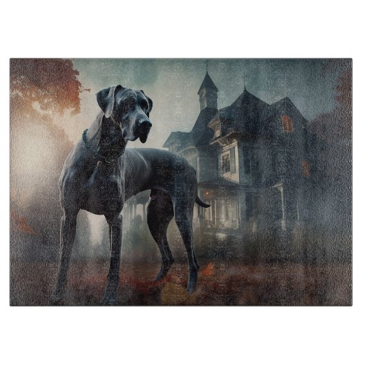 Planche À Découper Grand Danois Halloween Effrayant (Devant)