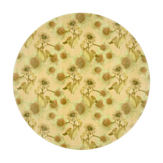 Planche À Découper Grand motif de tournesols (Devant)