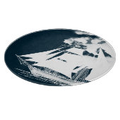 Planche À Découper Grand navire et nuages Nautique (Coin)