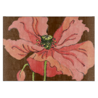 Grande Fleur rose avec Arrière - plan rouge profon