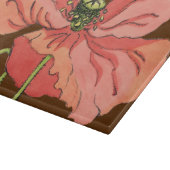 Planche À Découper Grande Fleur rose avec Arrière - plan rouge profon (Coin)