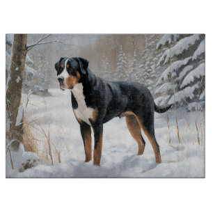 Planche À Découper Grande montagne suisse laissez neiger Noël