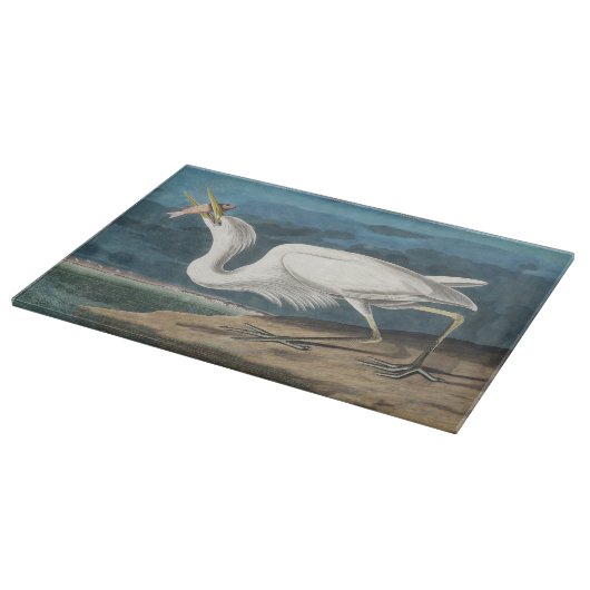 Planche À Découper Grande Peinture de la faune d'Audubon Heron blanc (Coin)