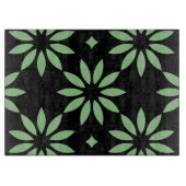 Planche À Découper Grandes fleurs noires et vertes (Devant)