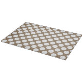 Planche À Découper Grands points rétro - blanc et taupe (Coin)