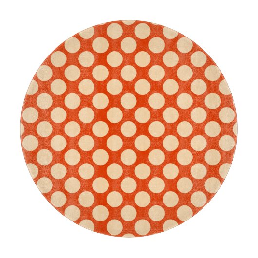 Planche À Découper Grands points rétro - orange pâle et mandarine (Devant)