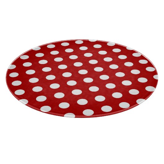 Planche À Découper Grands points rétro - rouge et blanc (Coin)