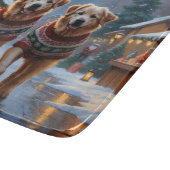Planche À Découper Grands Pyrenees Chiens Noël Neige Vacances (Coin)