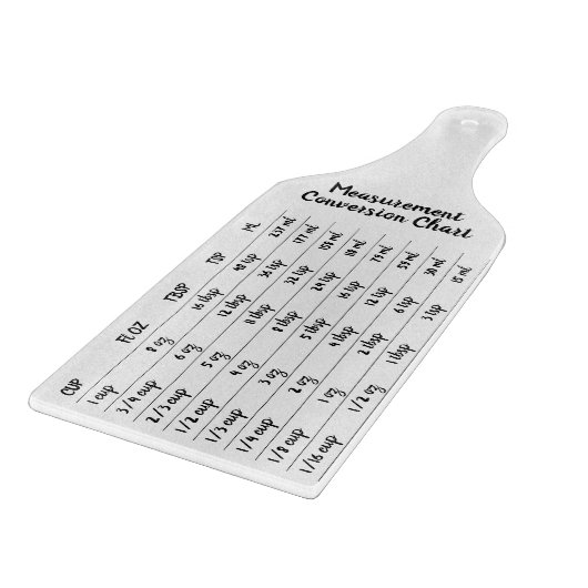 Planche À Découper Graphique de cuisine de conversion de mesure simpl (Coin)
