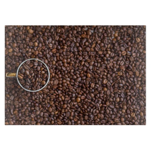 Planche À Découper Graphique de grains de café (Devant)