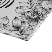 Planche À Découper Graphique monochrome, Beau Art Fleur (Coin)