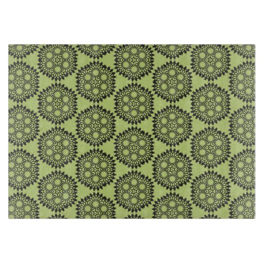 Planche À Découper Graphisme circulaire vert citron élégant et classi (Devant)