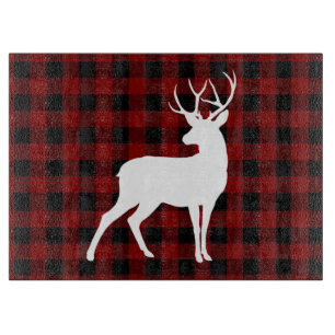 Planche À Découper Gras et Beau Rouge buffalo Carreaux et Cerf