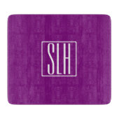 Planche À Découper Gras moderne 3 initiales Monogramme | Blanc et pou (Devant)