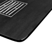Planche À Découper Gras moderne 3 initiales Monogramme | Blanc sur no (Coin)