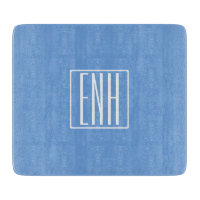Gras moderne 3 initiales Monogramme | Bleu doux