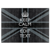 Planche À Découper Gras Noir Noir Gardez Le Calme Votre Texte Union J (Devant)