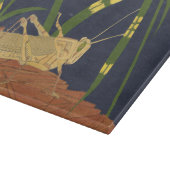 Planche À Découper Grasshopper en Grass vert sur Arrière - plan bleu (Coin)
