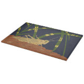 Planche À Découper Grasshopper en Grass vert sur Arrière - plan bleu (Coin)