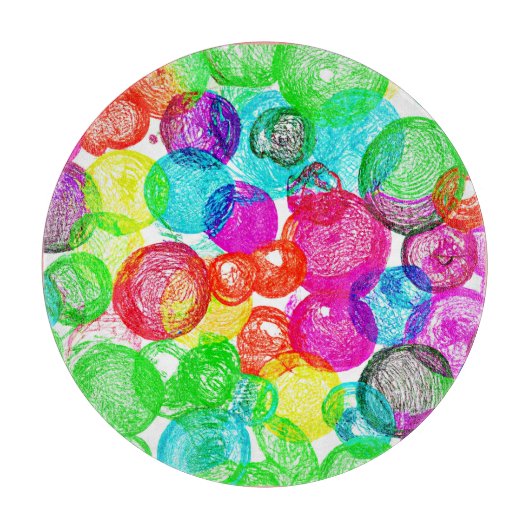 Planche À Découper Gravure avec Motif Abstrait couleur (Devant)