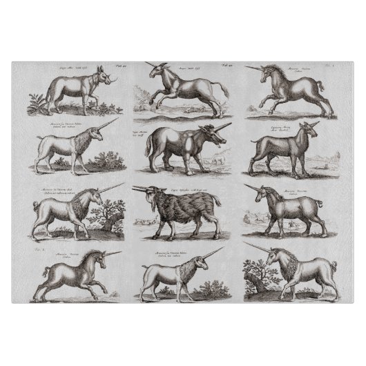Planche À Découper Gravure de licorne antique Spécimen de zoologie vi (Devant)