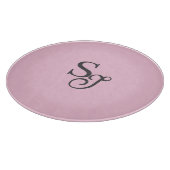 Planche À Découper Gray script initial monogram pink (Coin)