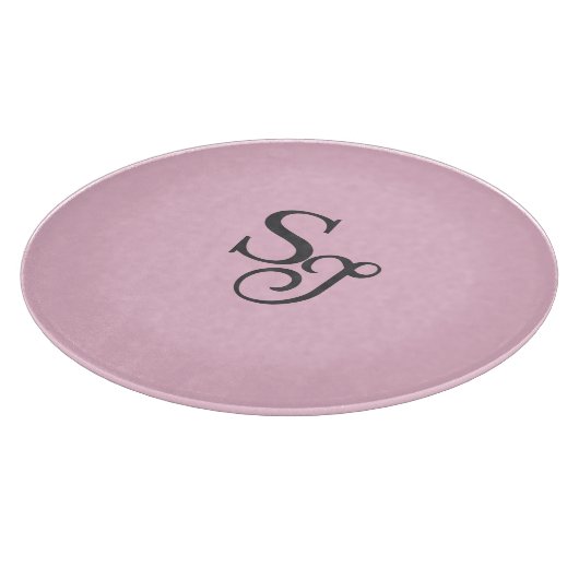 Planche À Découper Gray script initial monogram pink (Coin)