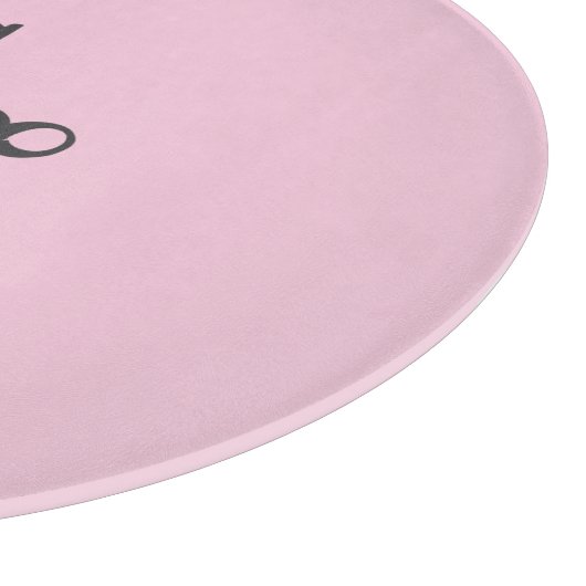 Planche À Découper Gray script initial monogram pink (Coin)