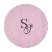 Planche À Découper Gray script initial monogram pink (Devant)