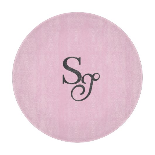 Planche À Découper Gray script initial monogram pink (Devant)