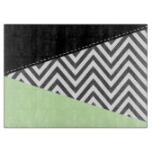 Planche À Découper Gray Zigzag, Gray Chevron, Zigzag Pattern, Mint (Devant)