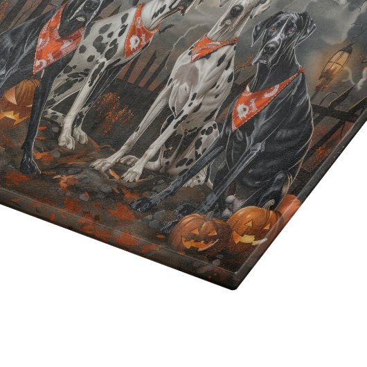Planche À Découper Great Dane Halloween Éffrayant (Coin)
