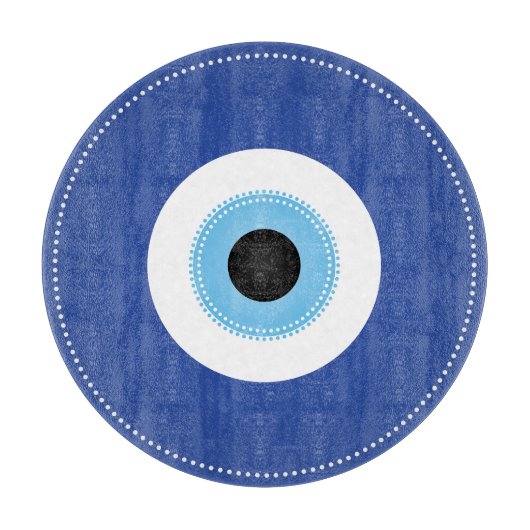 Planche À Découper Grec Mal Eye Bleu (Devant)