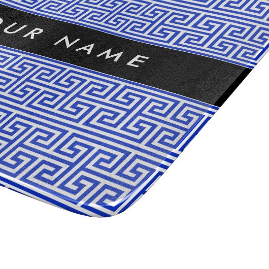 Planche À Découper Grec Meander Key H Blue, Votre Nom, Personnaliser (Coin)