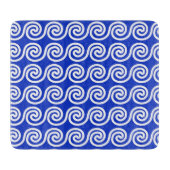 Planche À Découper Grec Meander Key Waves Motif Bleu (Devant)