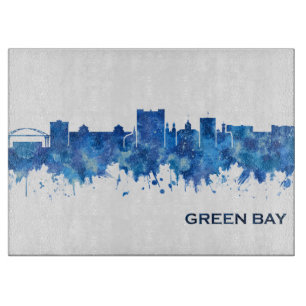 Planche À Découper Green Bay Wisconsin Skyline Blue