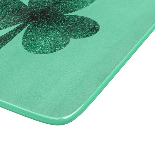 Planche À Découper Green Sparkles Shamrock St Patrick' Day turquoise (Coin)