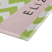 Planche À Découper Green Zigzag, Green Chevron, Votre Nom (Coin)