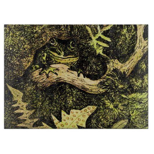 Planche À Découper Grenouille Art Nouveau hollandaise dans l'arbre (Devant)