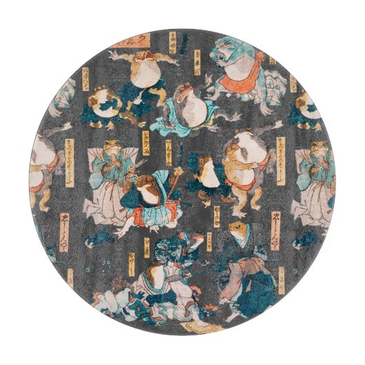 Planche À Découper Grenouille japonaise ukiyo-e Froggies (Devant)