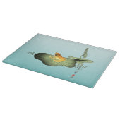 Planche À Découper Grenouille jaune sur feuille de lotus (Coin)