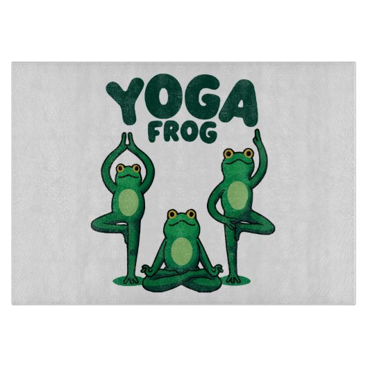 Planche À Découper Grenouilles de yoga (Devant)