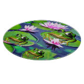 Planche À Découper Grenouilles Lotus Et Lily Pad (Coin)