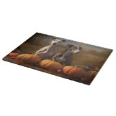 Planche À Découper Greyhound Chiot Automne Citrouille de plaisir (Coin)