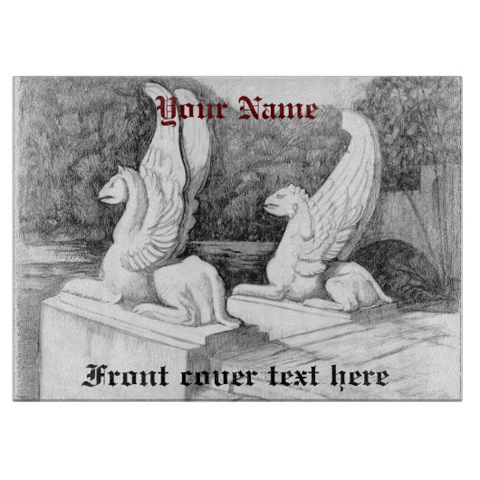 Planche À Découper Griffins sculpté crayon monochrome Art (Devant)