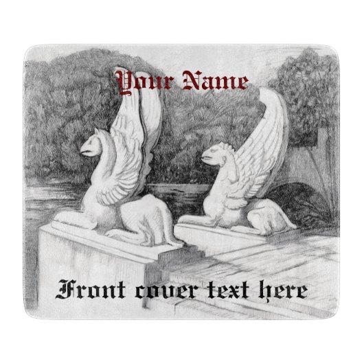 Planche À Découper Griffins sculpté crayon monochrome Art (Devant)