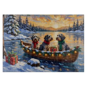 Planche À Découper Griffon d'arrêt à poil dur Noël Bateau Fêtes