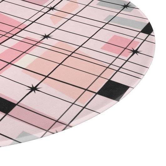 Planche À Découper Grille rose rétro et tableau de découpe Starburst (Coin)
