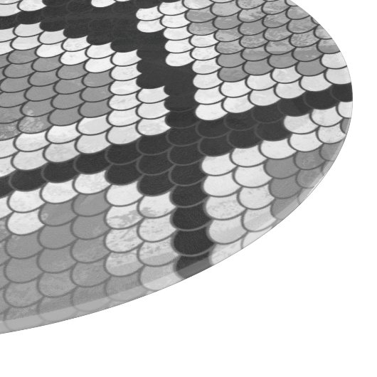 Planche À Découper Gris de serpent, blanc et noir (Coin)