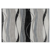 Planche À Découper Gris et blanc onduleux de noir de rayures (Devant)